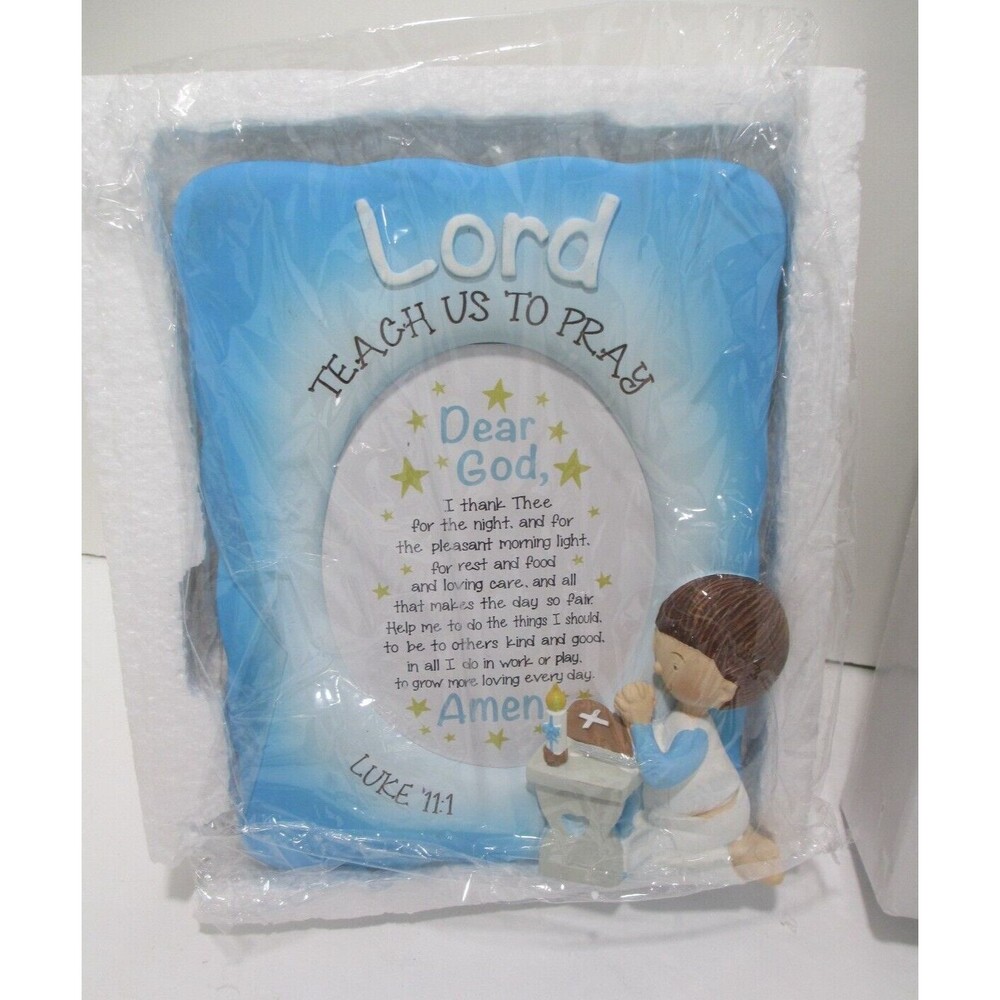 Vintage Dicksons 7" Resin Photo Frame Religion Prayer for 3.5 x 5 Picture NEW